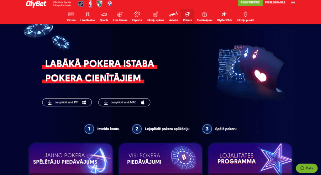 Olybet Olybet pokera istabas sākumlapa
