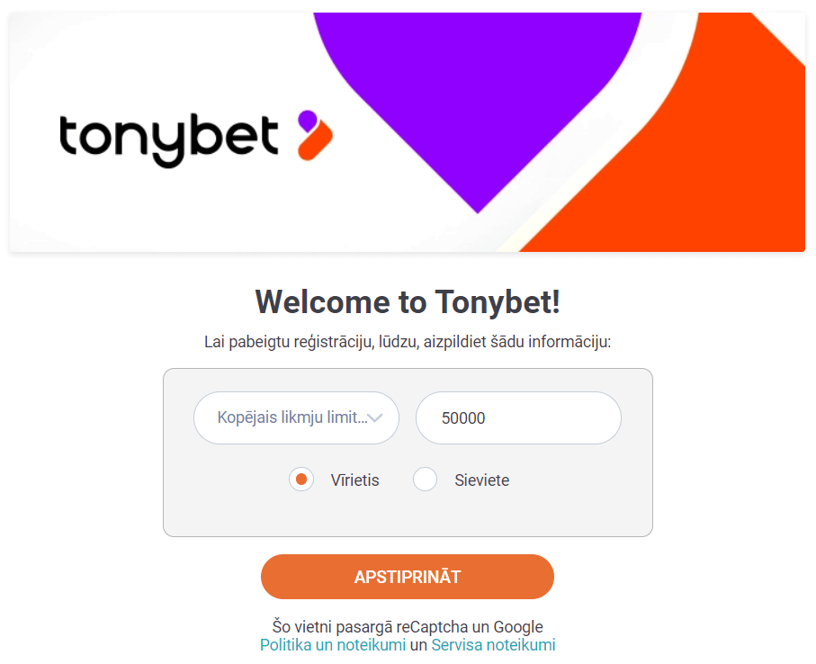 Laipni lūgts TonyBet