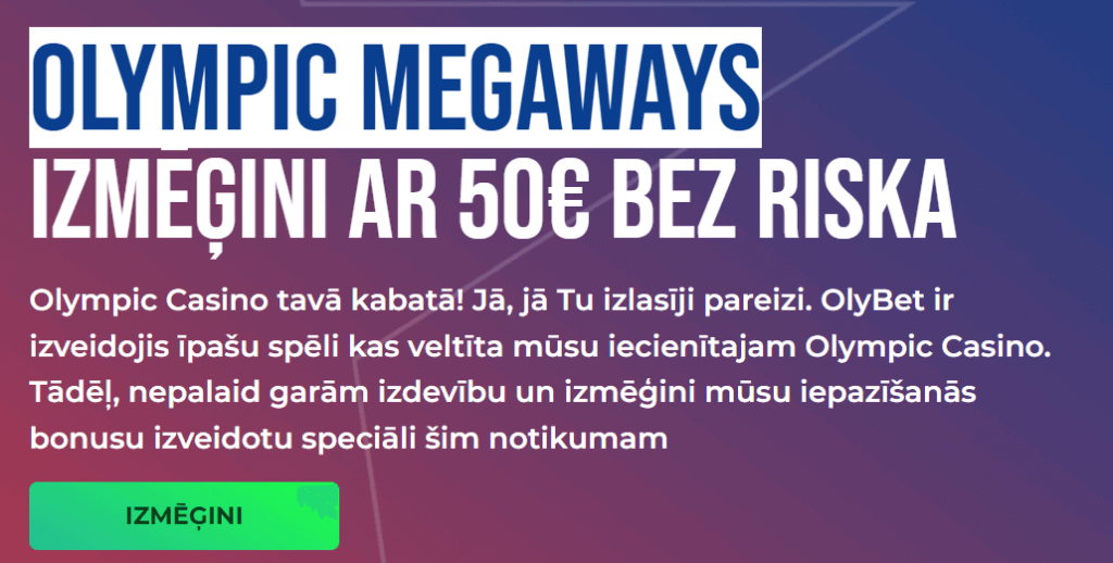 OlyBet Olympic Megaways piedāvājums