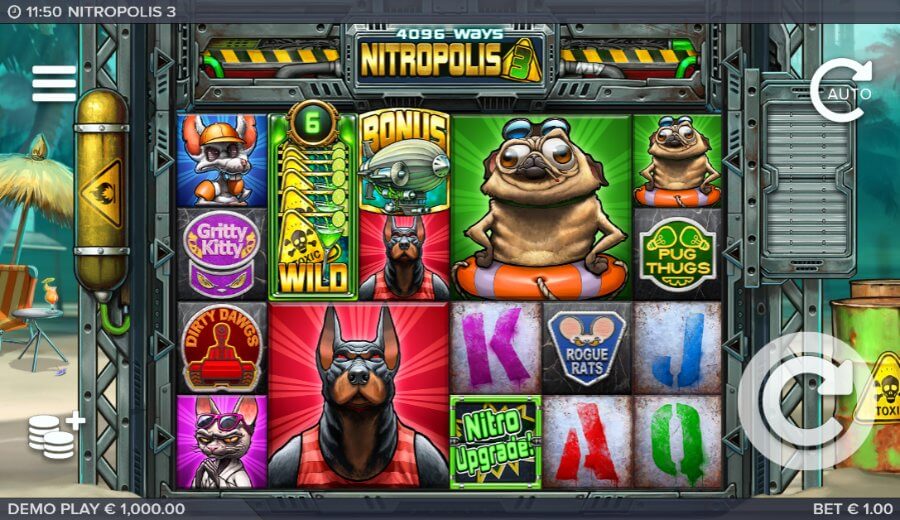 Nitropolis 3 spēļu automāts no ELK Studios