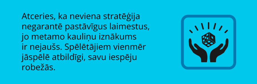 Craps stratēģijas negarantē laimestus