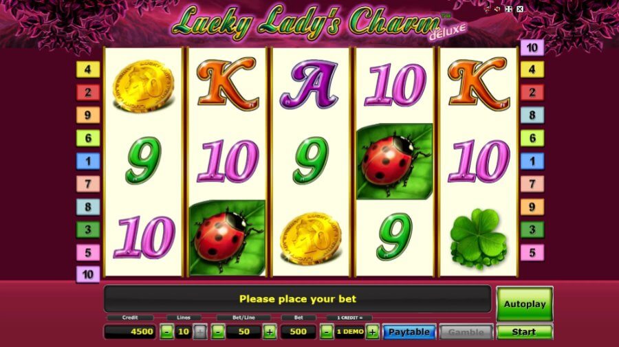 Spēļu automāts Lucky Lady's Charm Deluxe no Novomatic