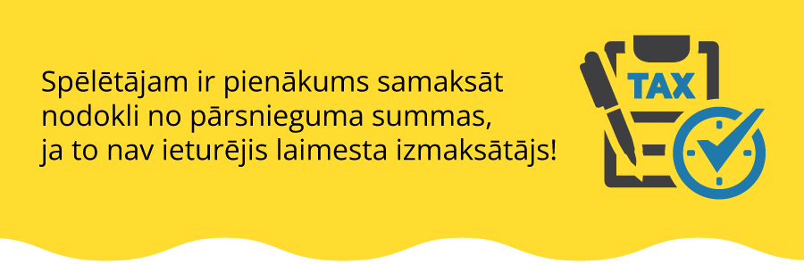 Spēlētāja pienākums samaksāt nodokli