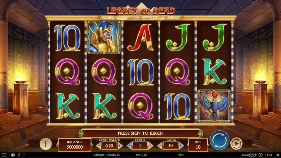 Legacy of Dead spēļu automāts no Playn' GO