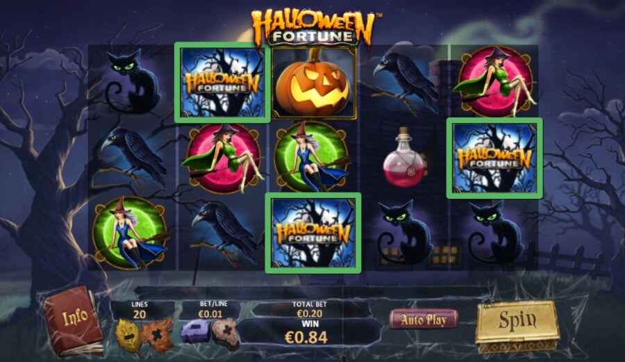 Scatter simbols spēļu automātā Halloween Fortune