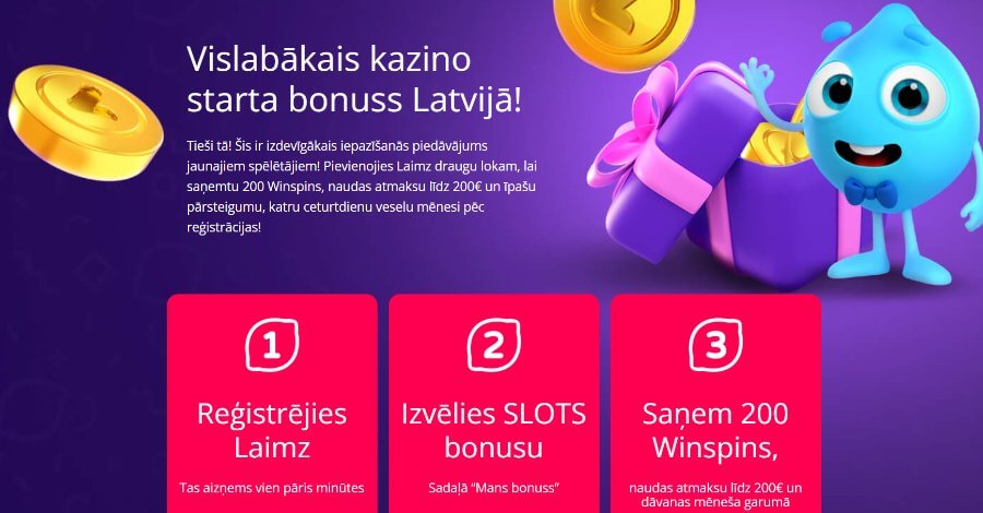 Laimz cashback bonuss kā daļa no iepazīšanās piedāvājuma