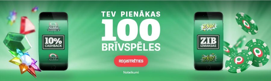 Pafbet bezriska griezienu piedāvājums - 100 brīvspēles