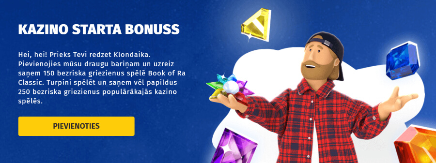 Klondaika kazino iepazīšanās bonuss
