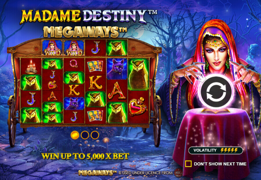 Madame Destiny Megaways tiešsaistes spēļu automāts no Pragmatic Play