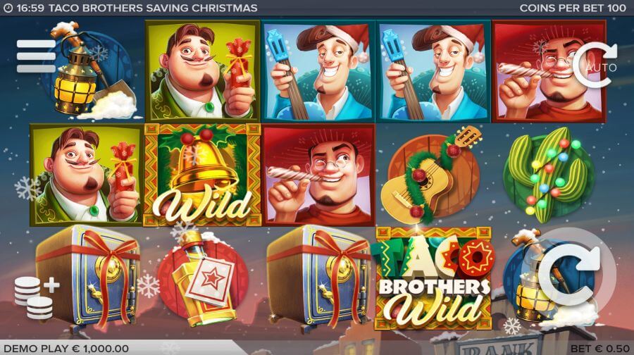 Taco Brothers Saving Christmas tiešsaistes spēļu automāts no ELK Studios