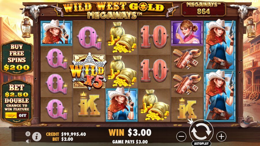 Wild West Gold Megaways spēļu automāta ekrānšāviņš