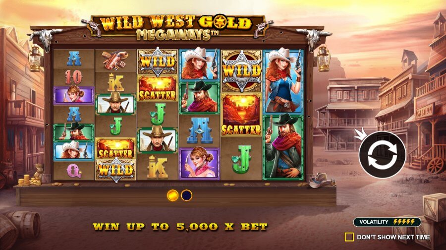 Wild West Gold Megaways spēļu automāts no Pragmatic Play