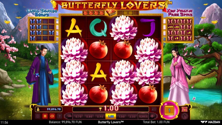 Wazdan spēļu automāta Butterfly Lovers ekrānšāviņš