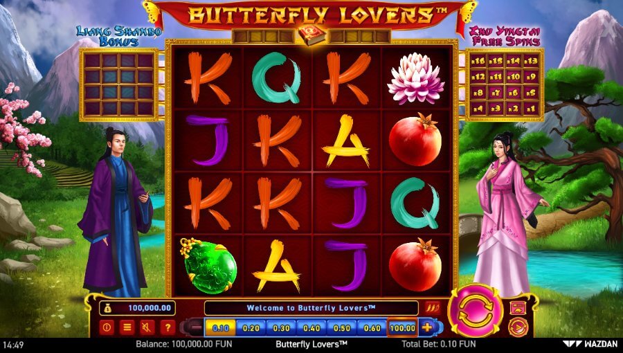 Butterfly Lovers tiešsaistes spēļu automāts no Wazdan