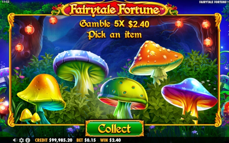Gamble funkcija spēļu automātā Fairytale Fortune
