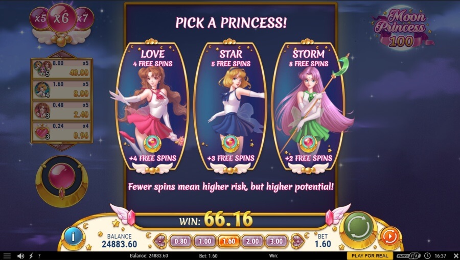 Moon Princess 100 spēļu automāta bezmaksas griezieni 