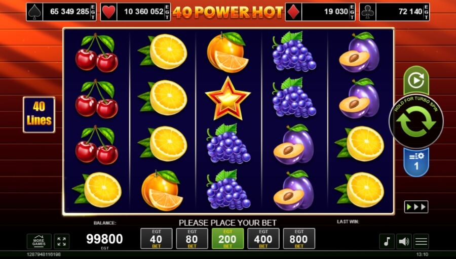 40 Power Hot spēļu automāts no Amusnet Interactive