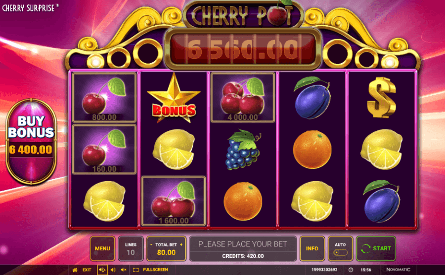 Cherry Surprise tiešsaistes spēļu automāts no Greentube