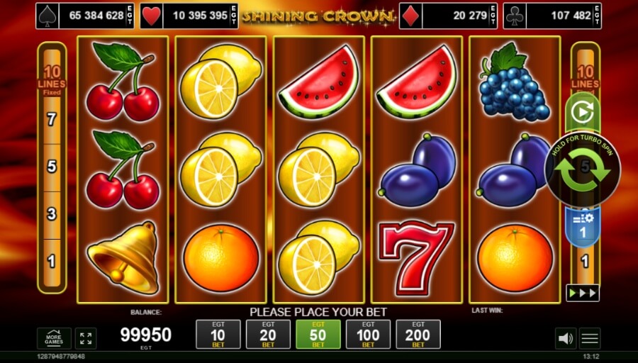 Shining Crown spēļu automāts no Amusnet Interactive