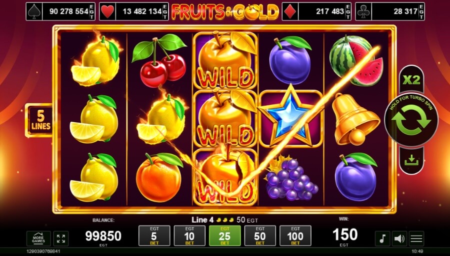 Laimests spēļu automātā Fruits & Gold